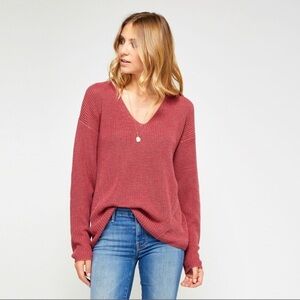 Gentle Fawn RED Tucker Sweater- V Neck/ Size XS